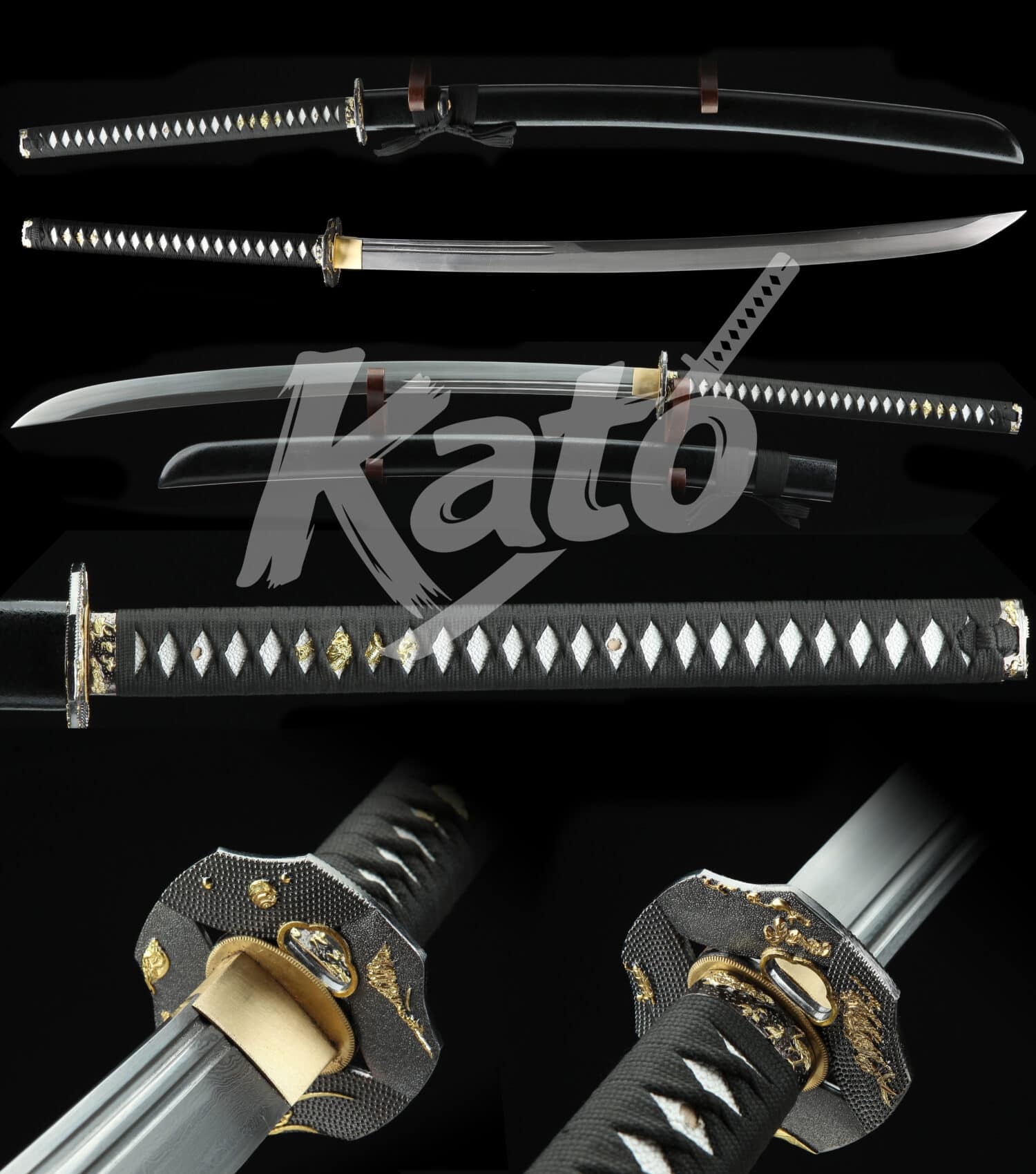 Naginata Rice Black Lacquer Naginata with Hand Forged Blade